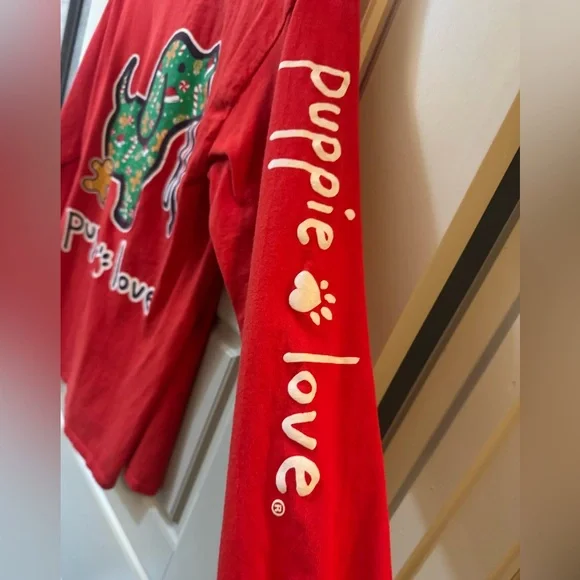 PUPPY LOVE WOMENS LONG SLEEVE SHIRT MEDIUM - Picture 4 of 5